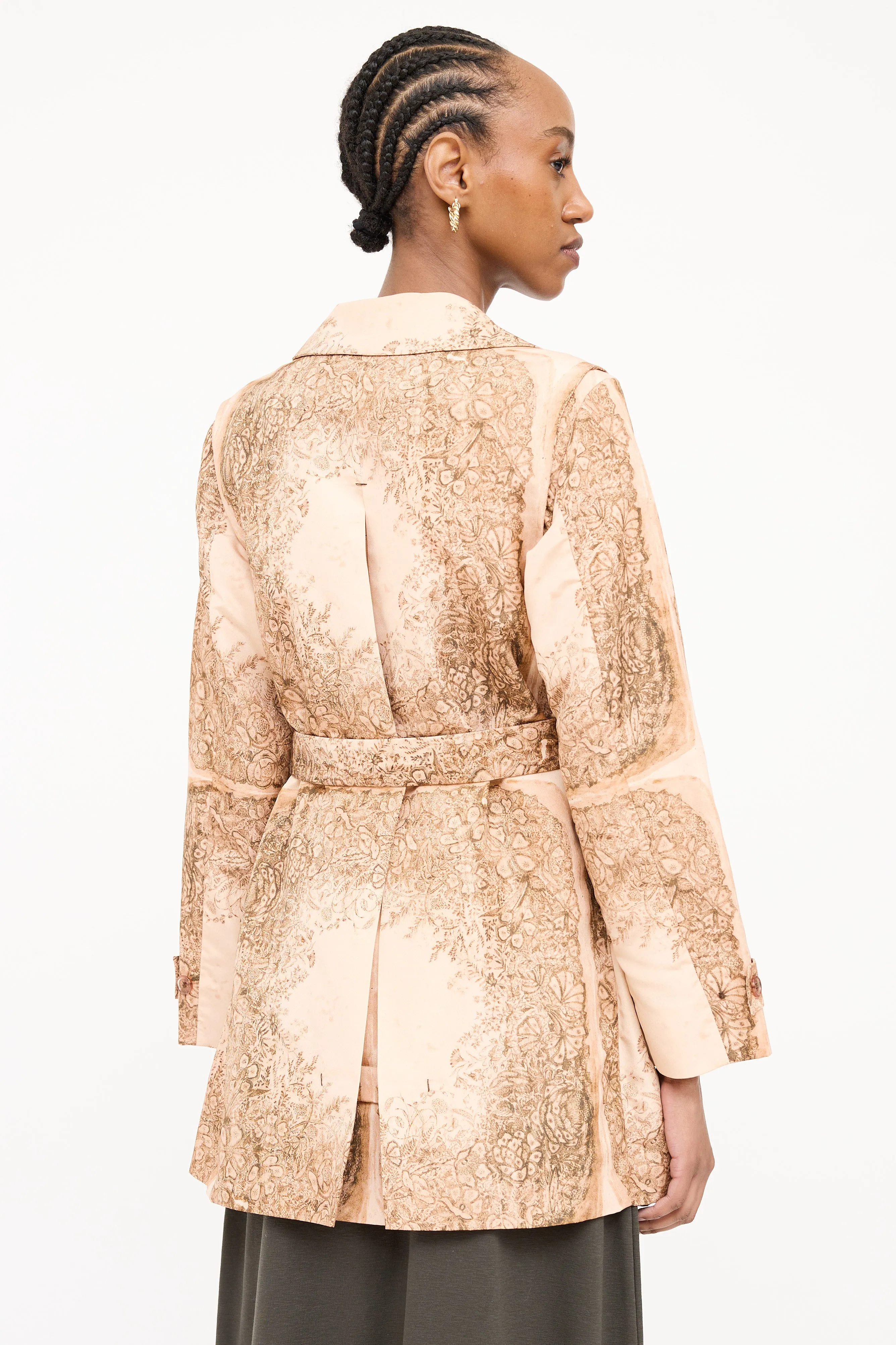 2007 Silk Floral Belted Coat