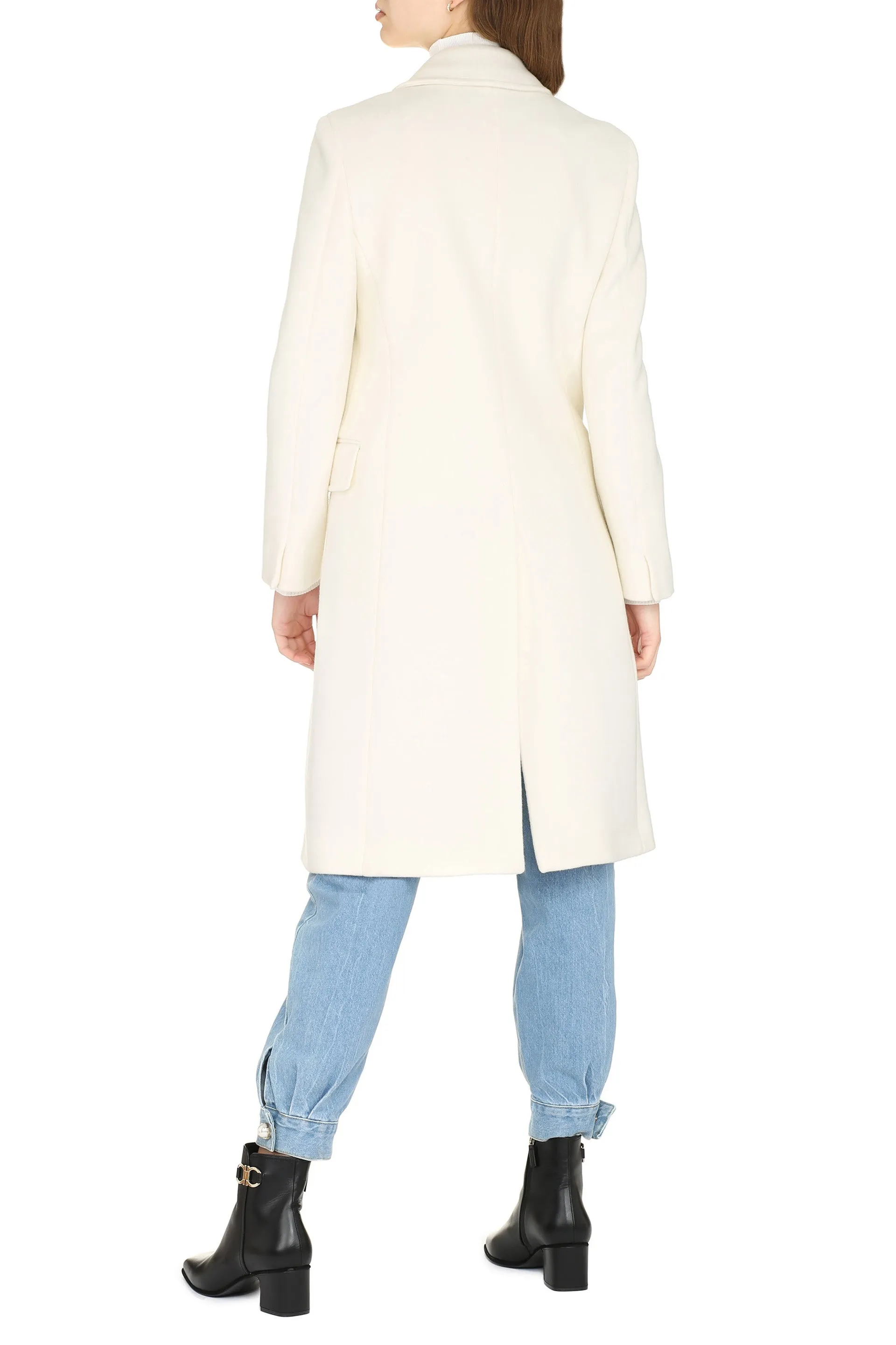Alberta Ferretti Double-Breasted Back-Slit Coat