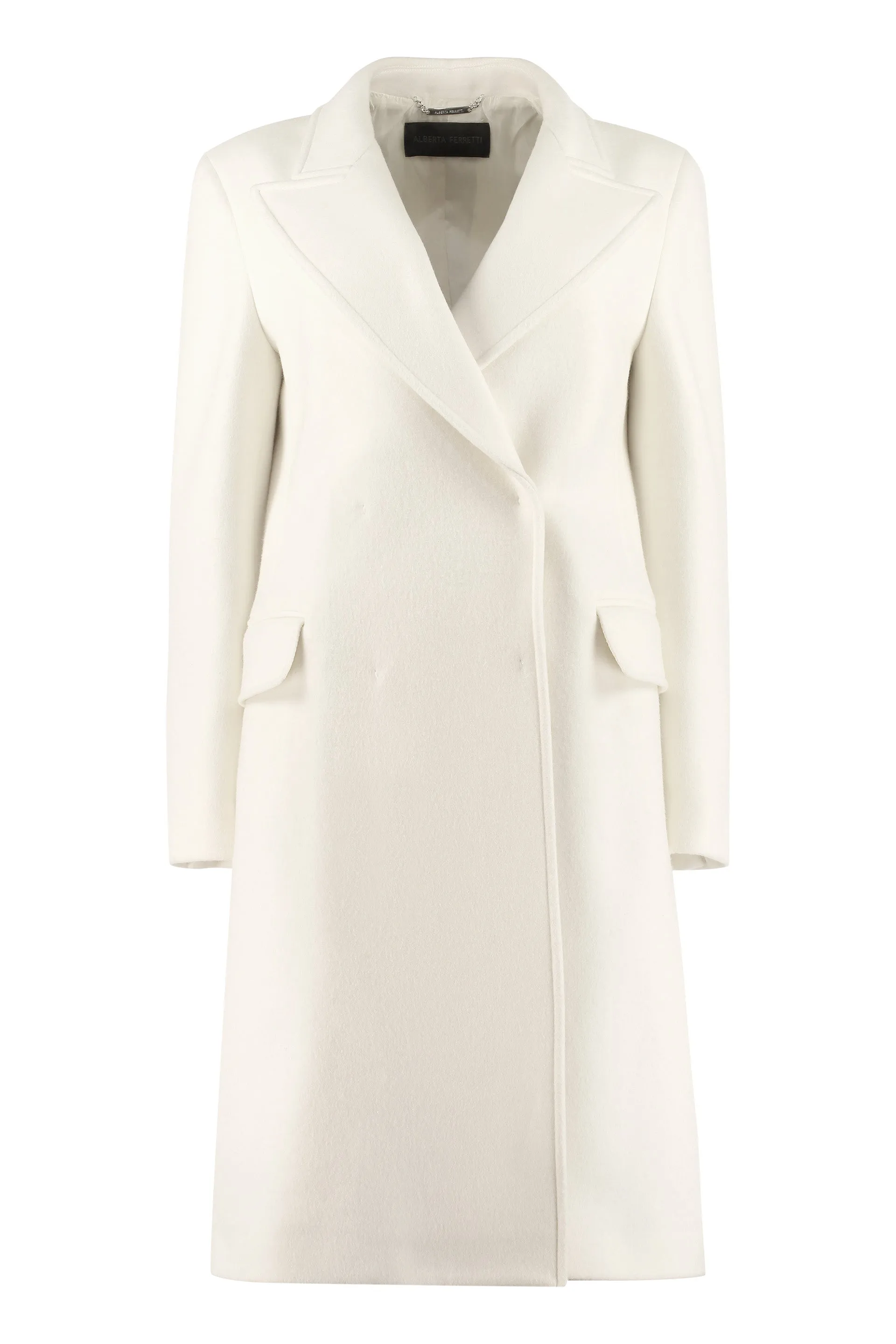 Alberta Ferretti Double-Breasted Back-Slit Coat