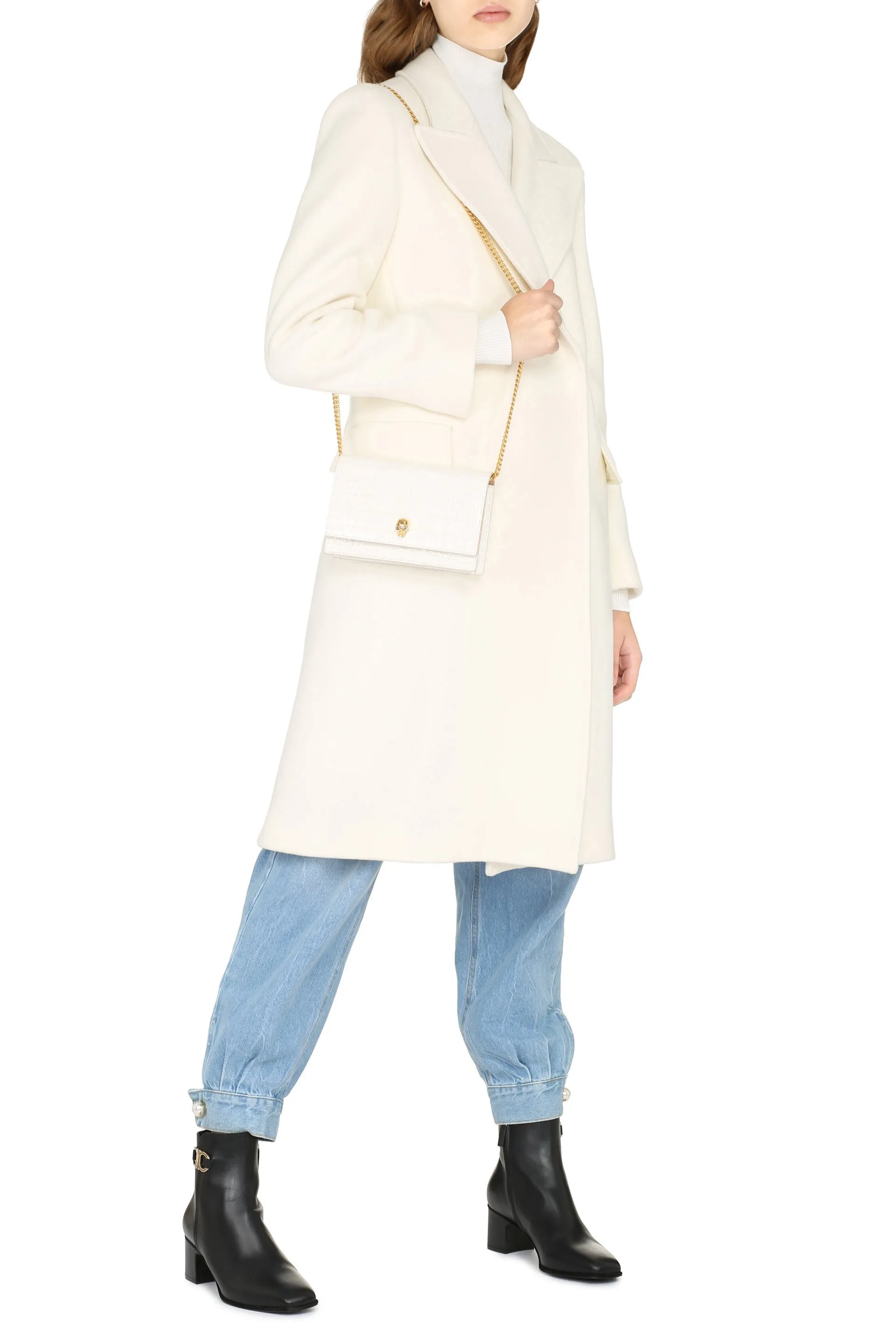 Alberta Ferretti Double-Breasted Back-Slit Coat