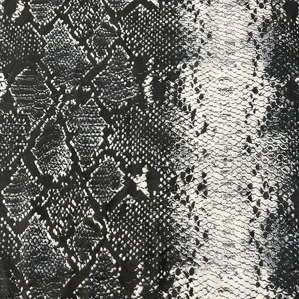 Black Multi Large Print Snakeskin Chiffon Fabric