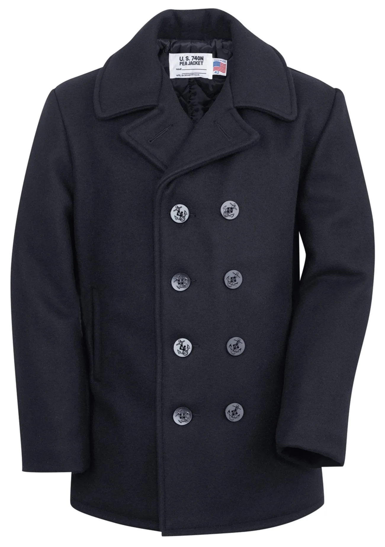 Classic Melton Wool Navy Pea Coat