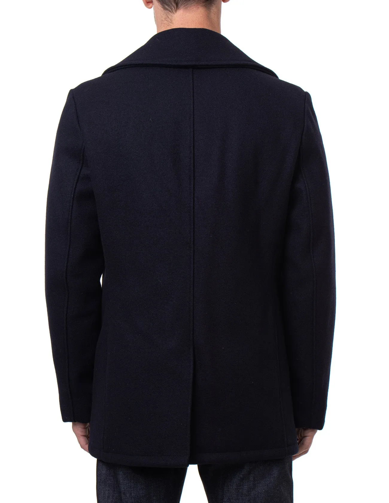Classic Melton Wool Navy Pea Coat