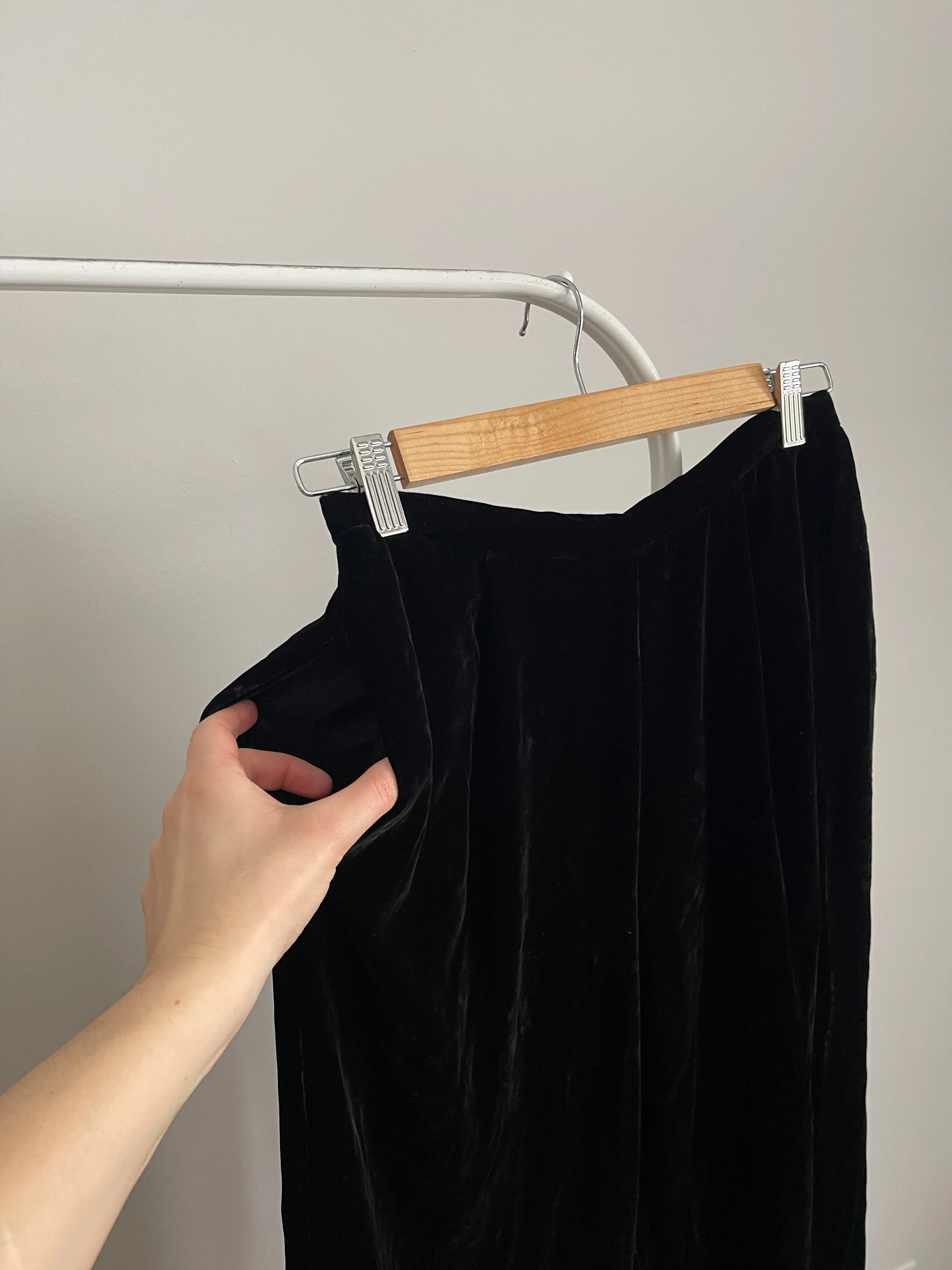 Deadstock 90s Silk Velvet Trousers - 6