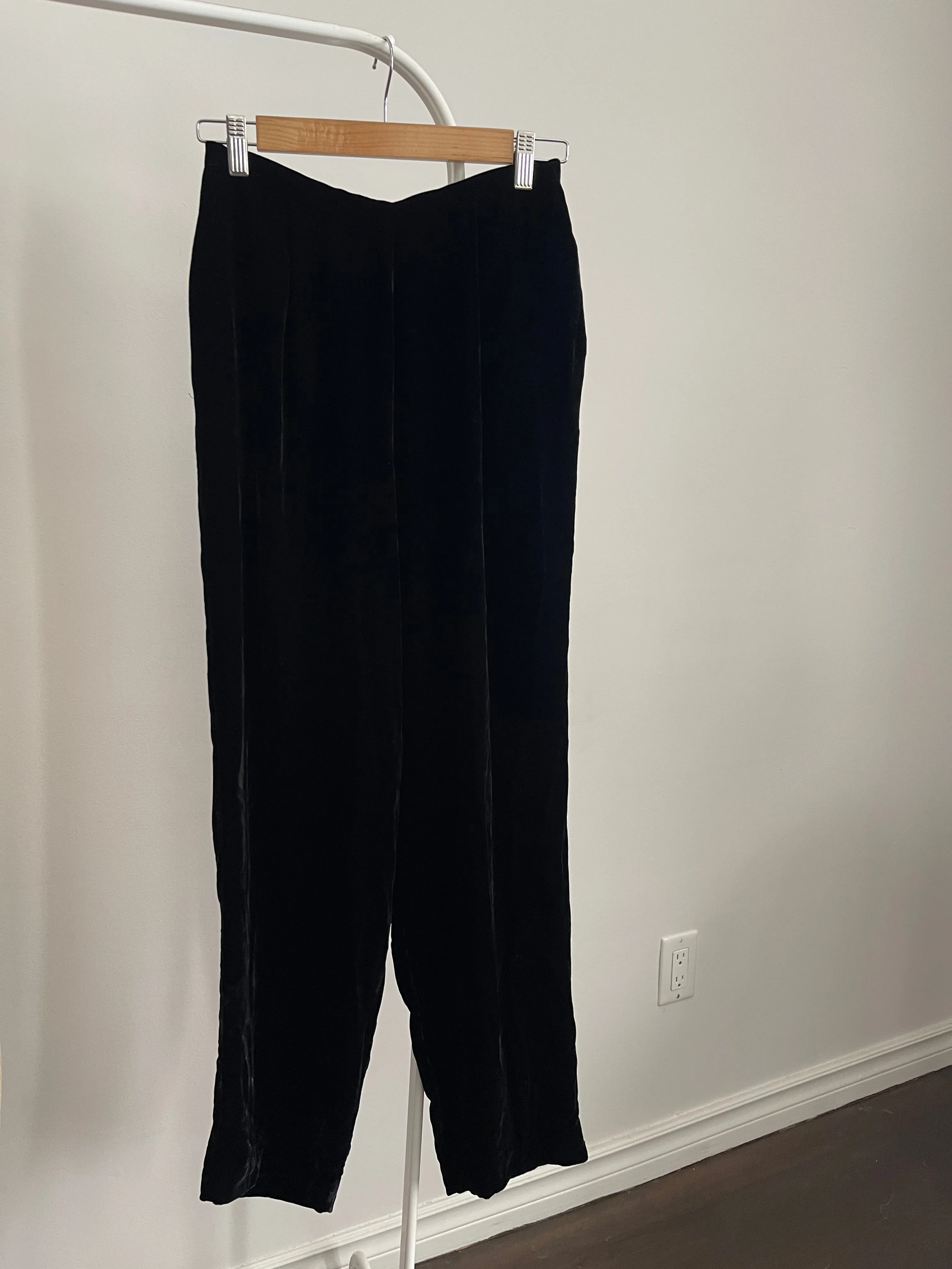 Deadstock 90s Silk Velvet Trousers - 6