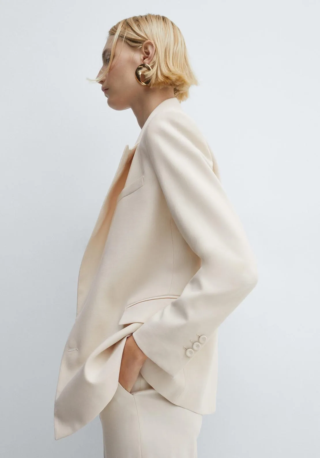 Double-breasted suit blazer