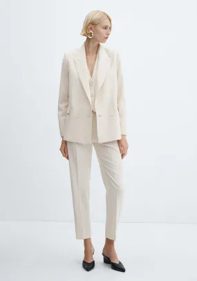 Double-breasted suit blazer