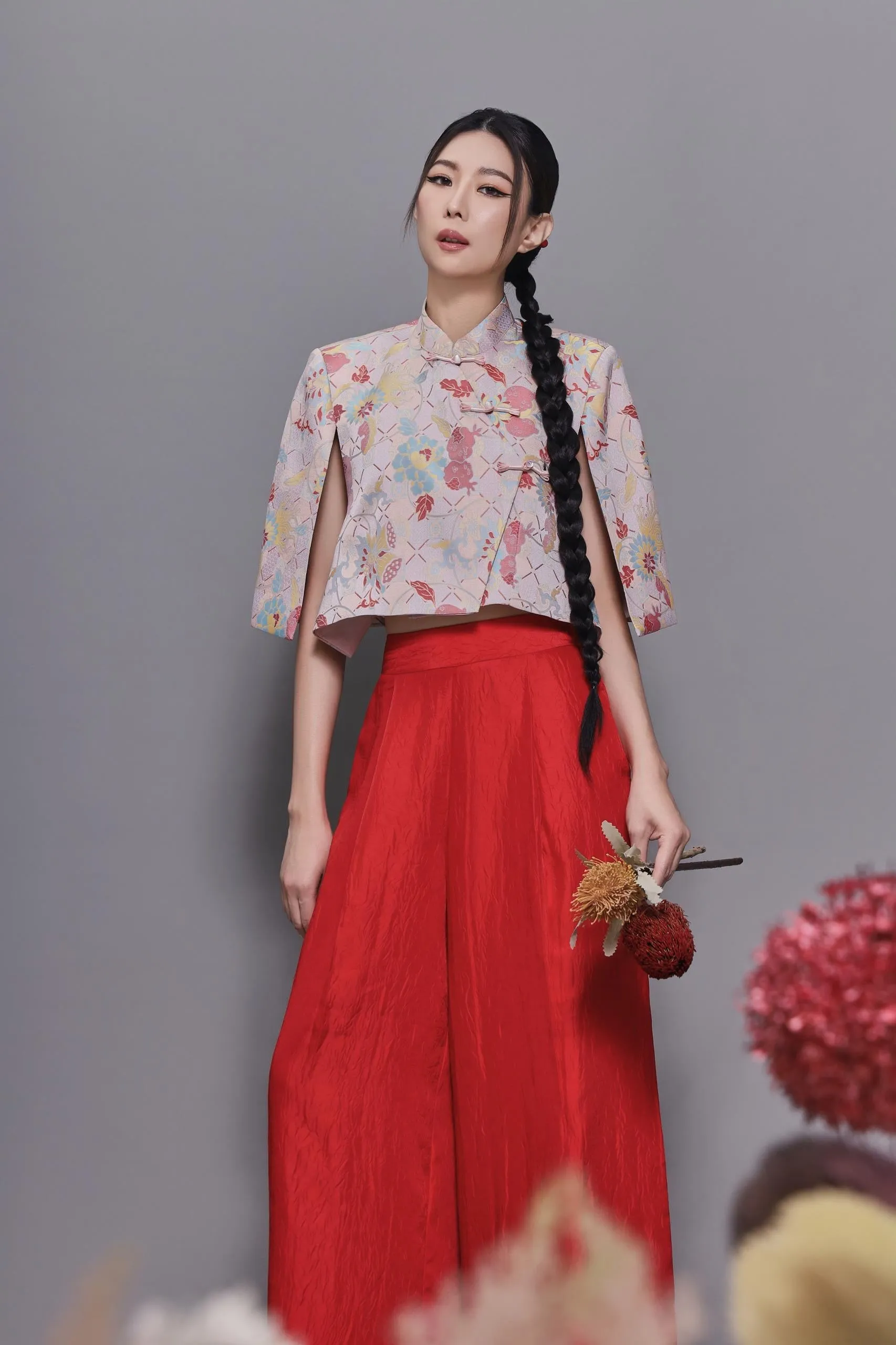 Feng Oriental Cape Top