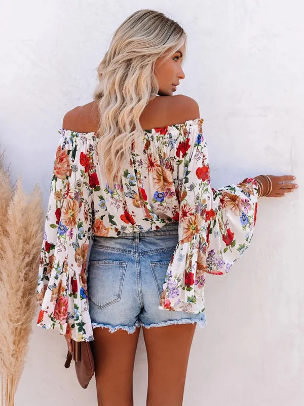 Floral Off-Shoulder Blouse for Women - Top