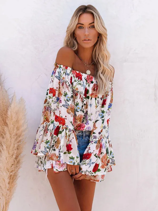 Floral Off-Shoulder Blouse for Women - Top