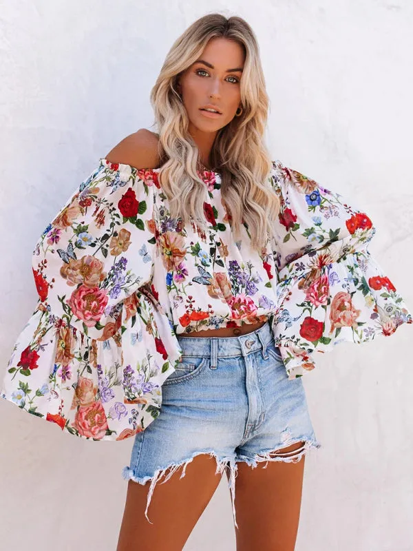Floral Off-Shoulder Blouse for Women - Top