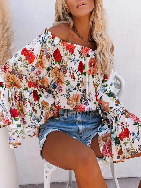 Floral Off-Shoulder Blouse for Women - Top