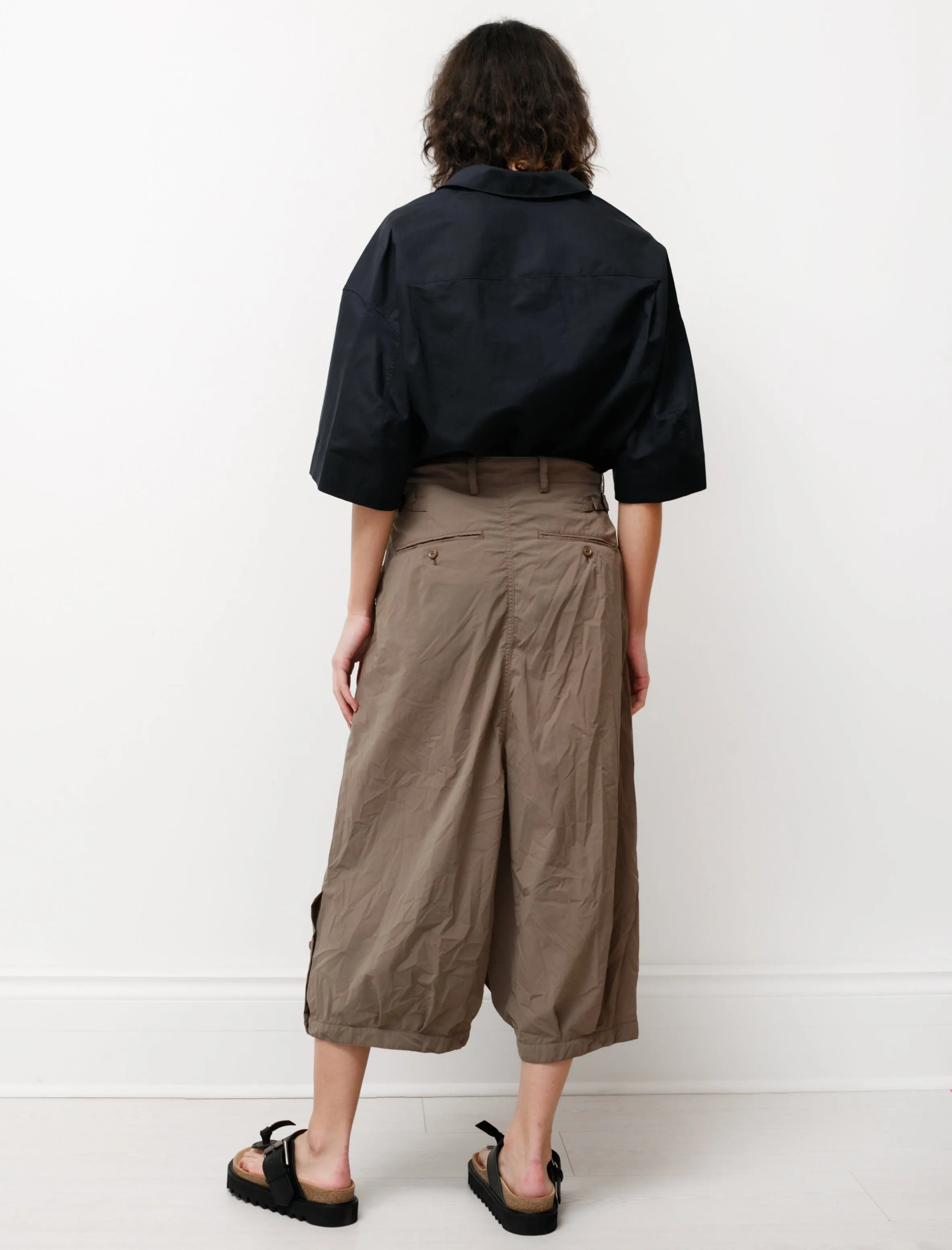 Gathered Hem Pants Beige