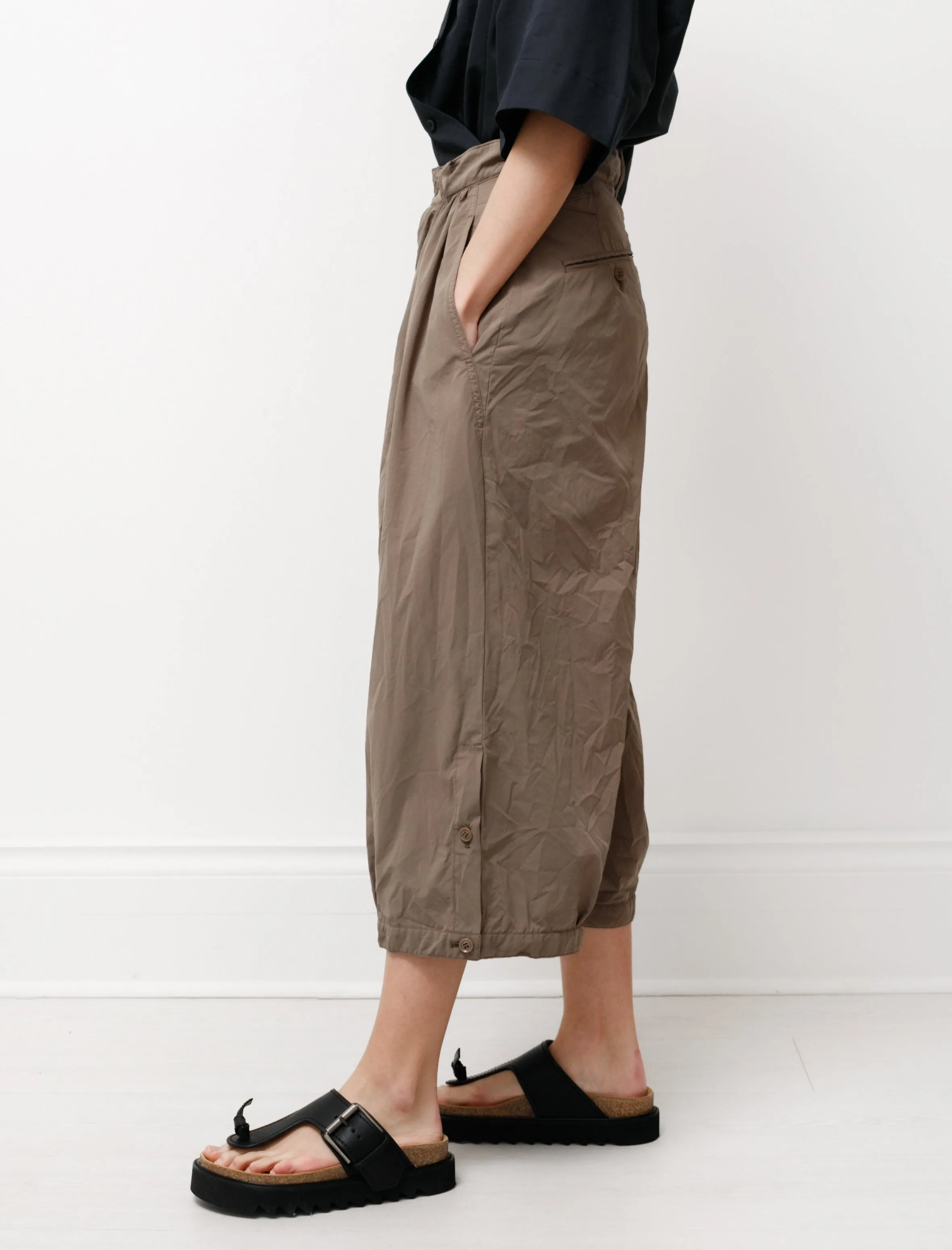 Gathered Hem Pants Beige