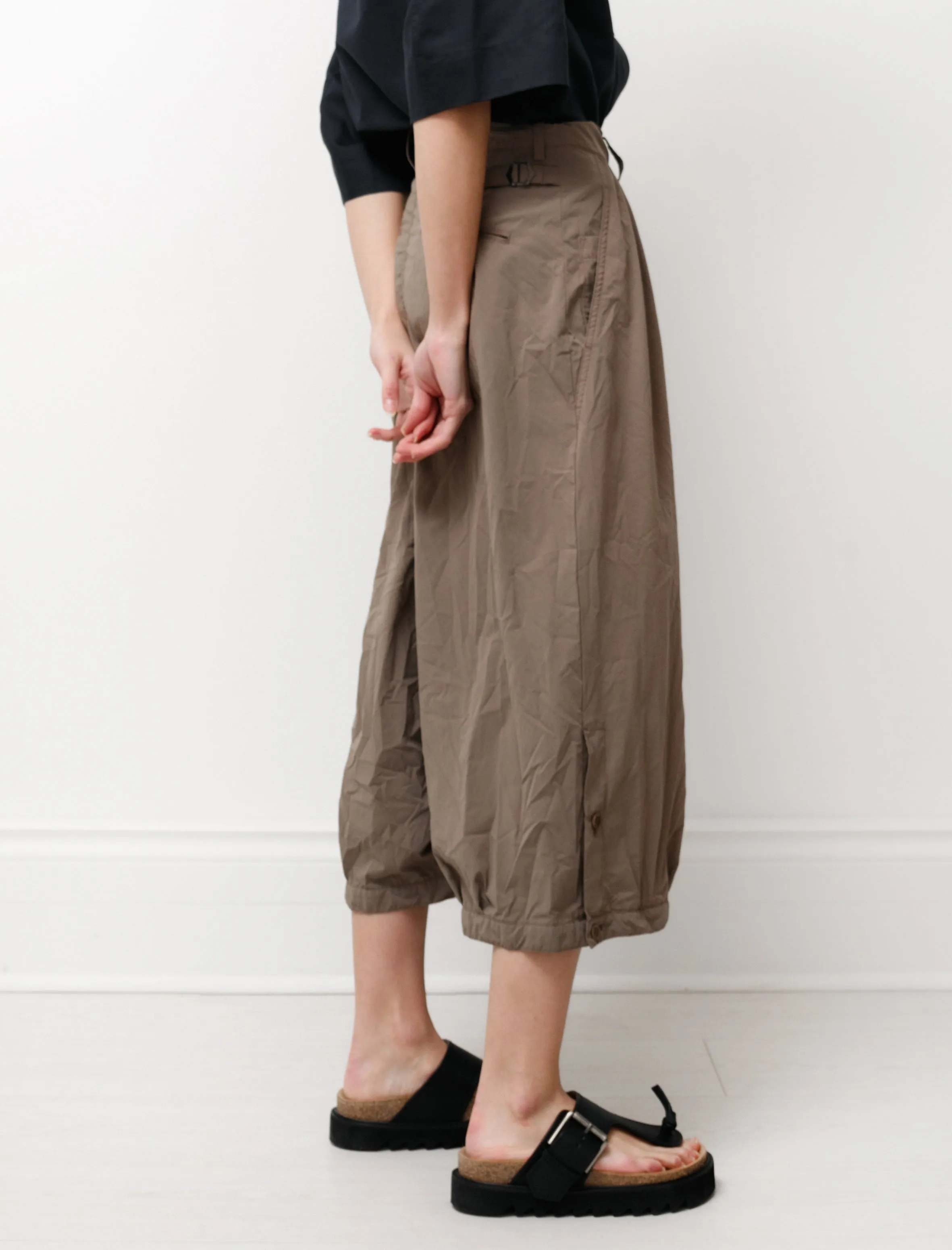 Gathered Hem Pants Beige