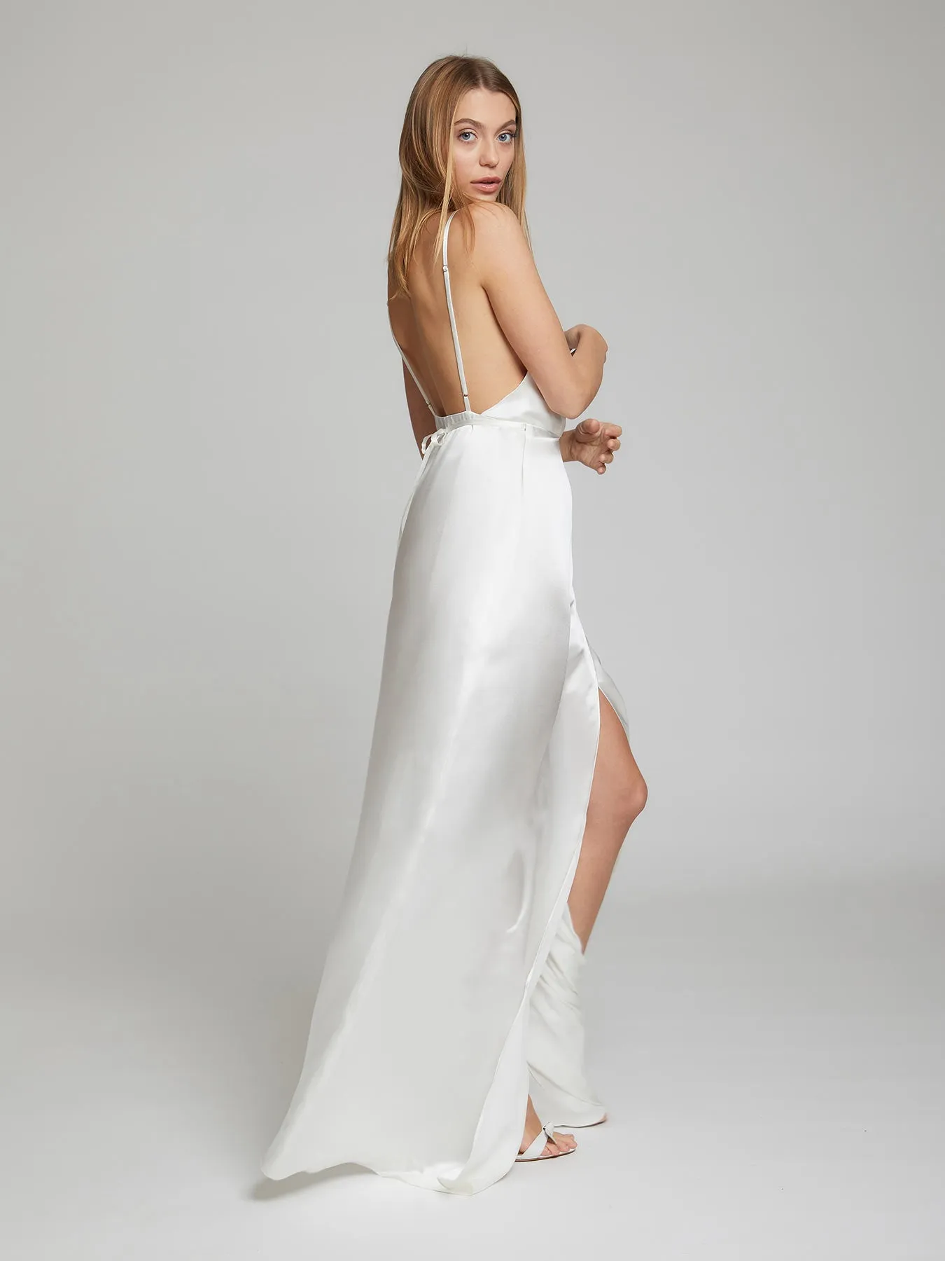 Grace White Silk Dress