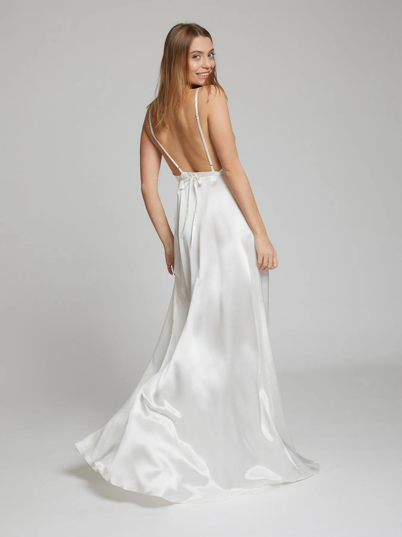 Grace White Silk Dress