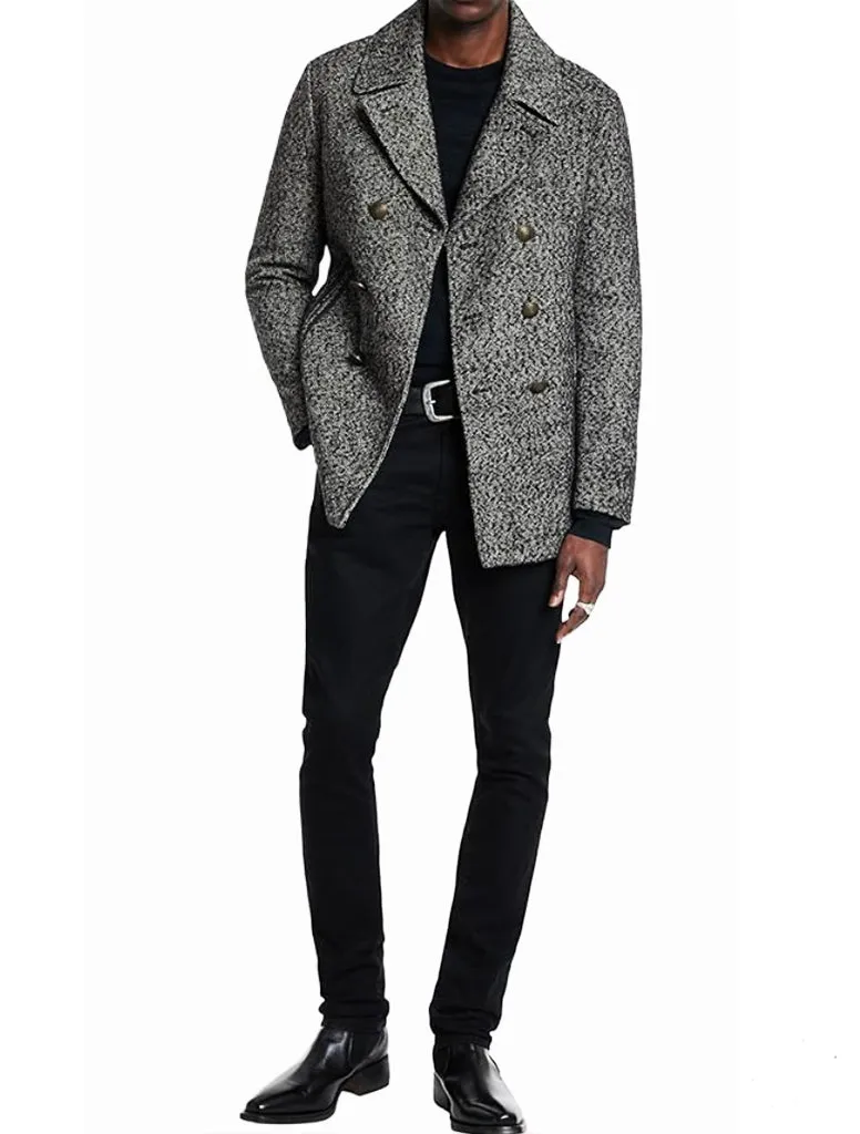 HARDEN PEACOAT IN NEP WOOL - JOHN VARVATOS