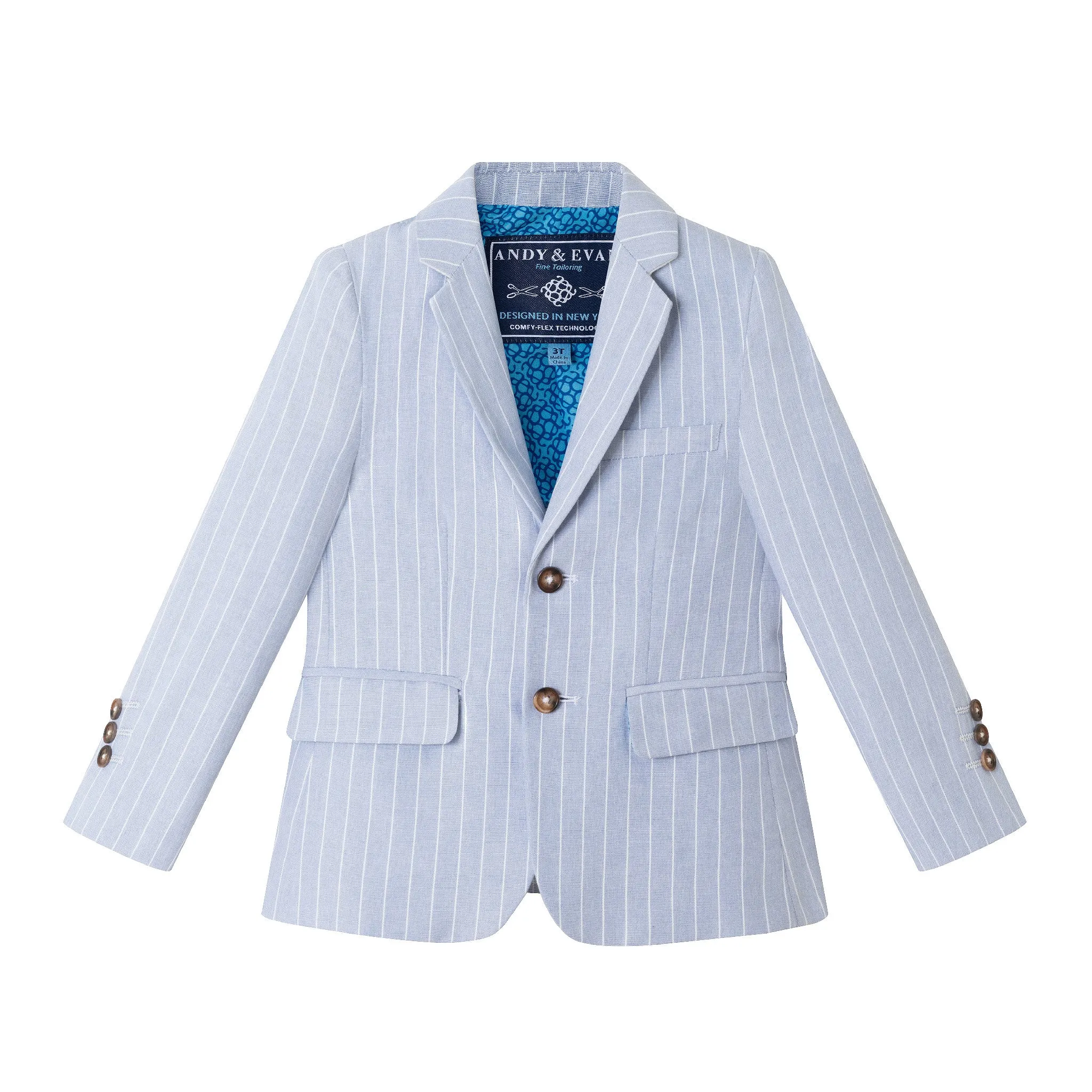 Kids (2-8) Suit Set | Blue Pinstripe