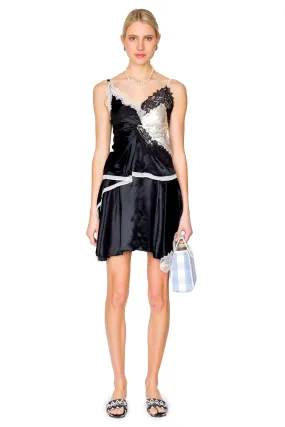 Liquid Satin Tank With Lace