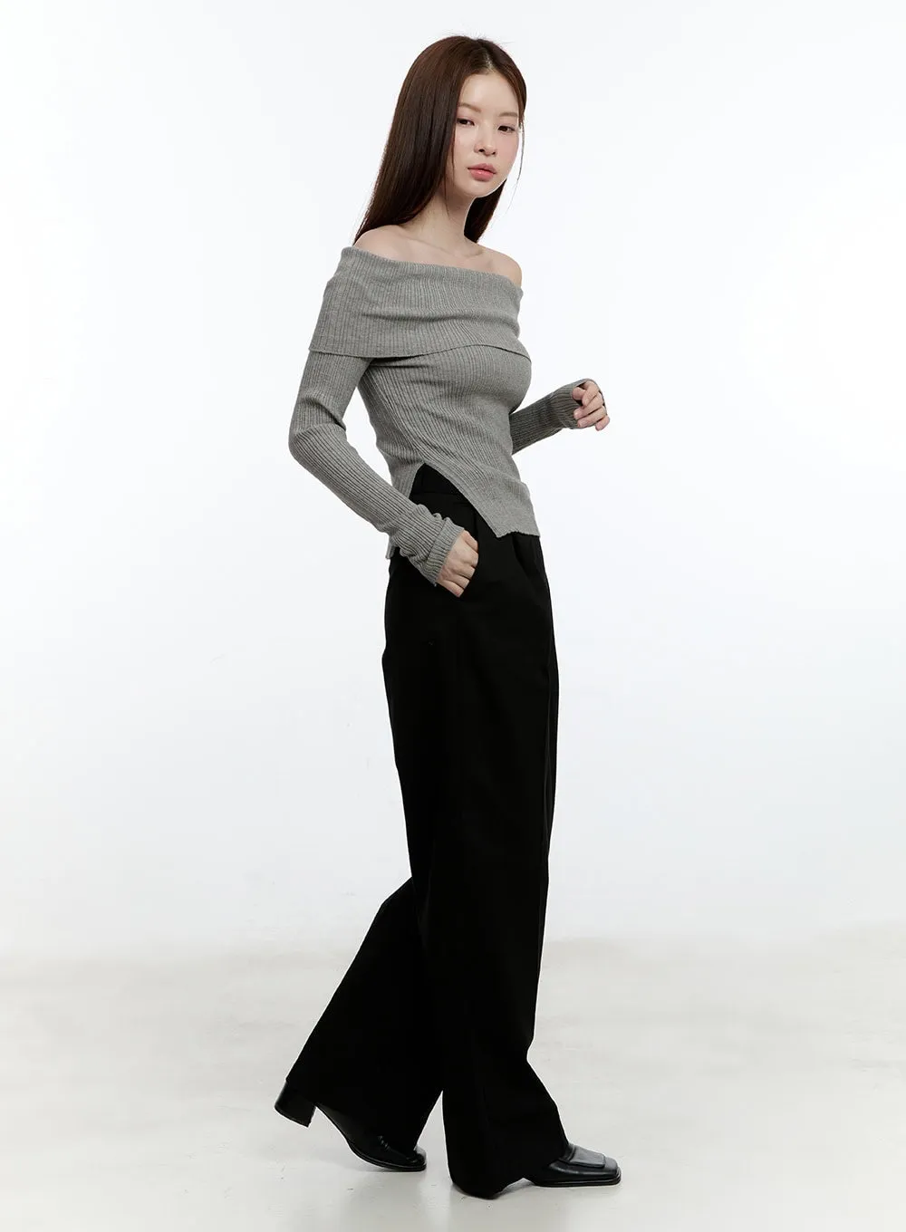 Pintuck Cotton Tailored Trousers CM521