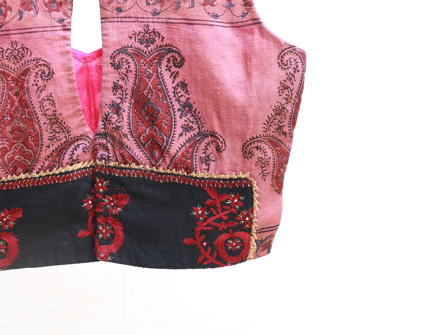 Plum pink, crepe silk, Embroidery blouse