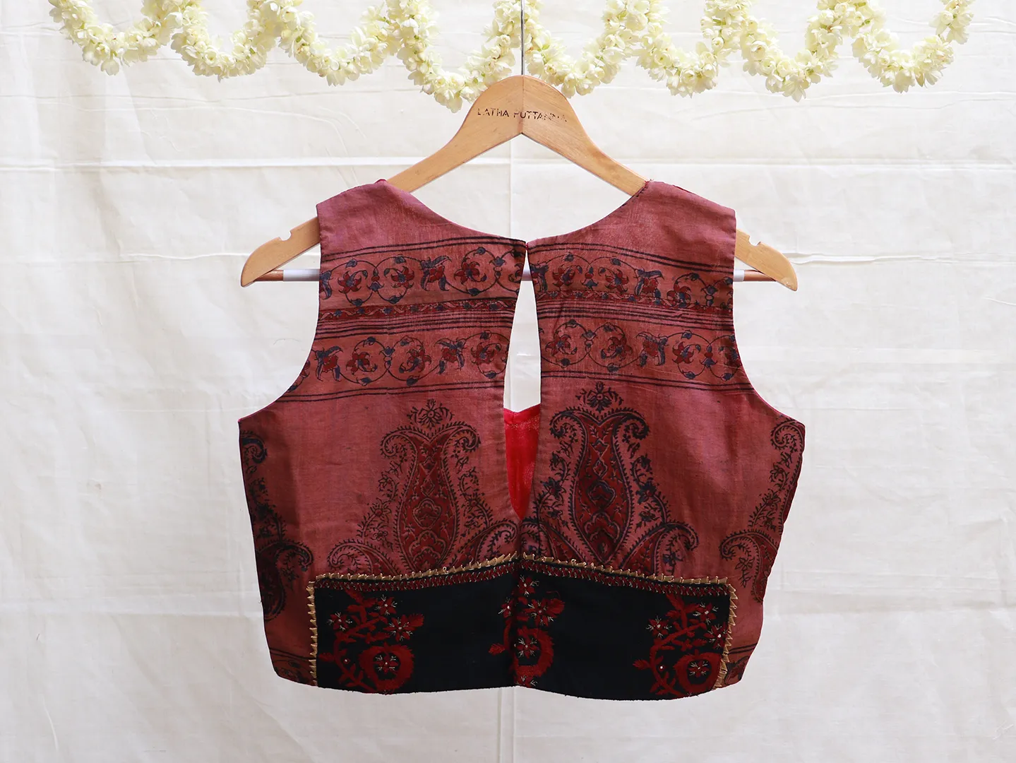Plum pink, crepe silk, Embroidery blouse