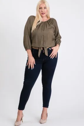 Pre-Order Shirred Top W/ Bottom Tie