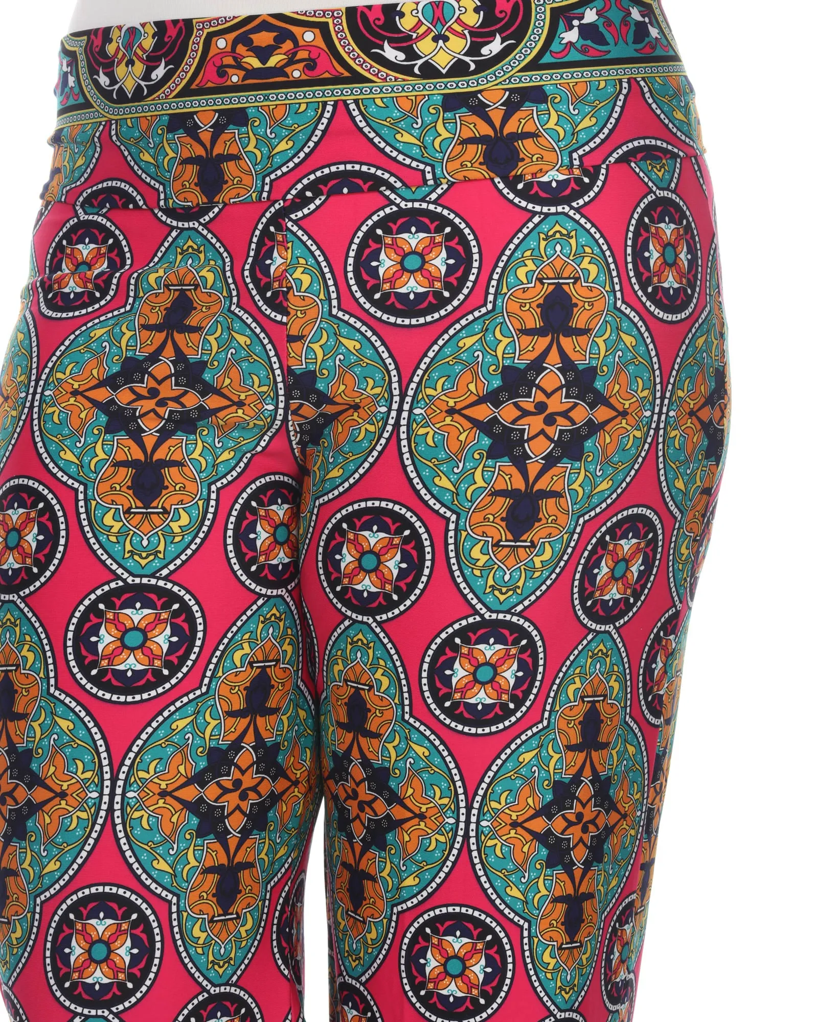 Printed  Palazzo Pants | Fuchsia/Green