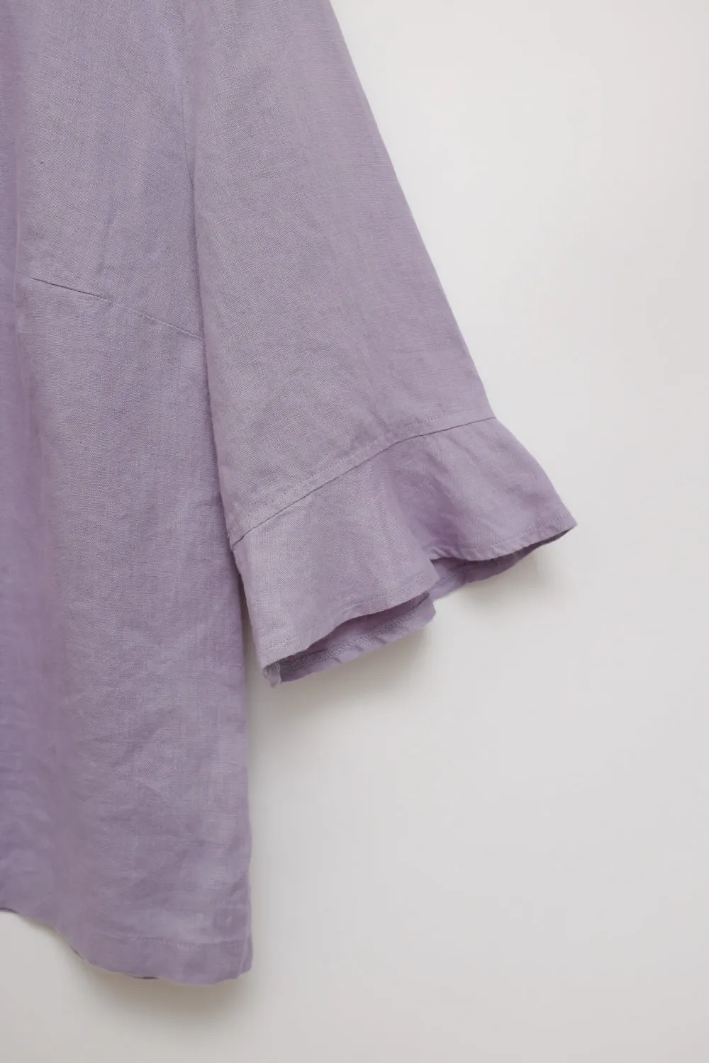 PURE LINEN LILAC VOLANTS SHIRT JACKET
