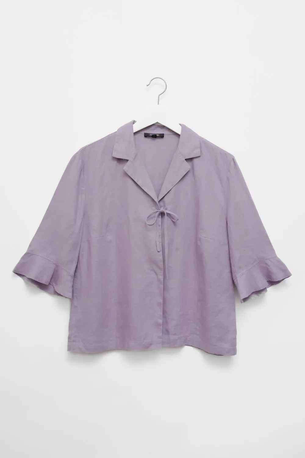 PURE LINEN LILAC VOLANTS SHIRT JACKET
