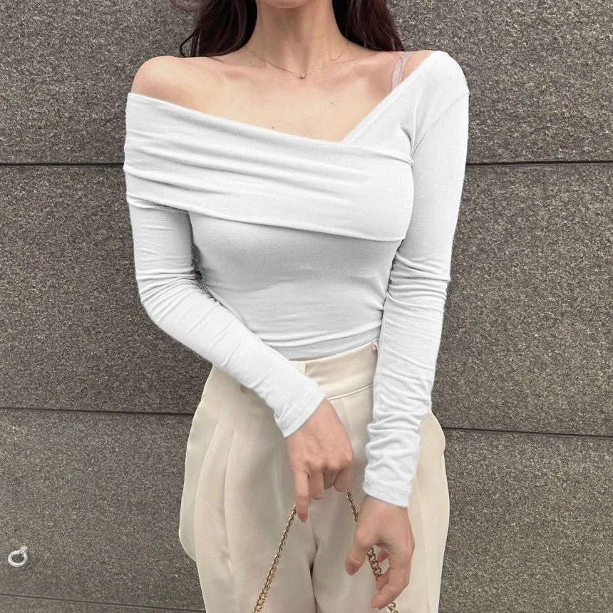 Seoul Style Overlapping Off Shoulder Top