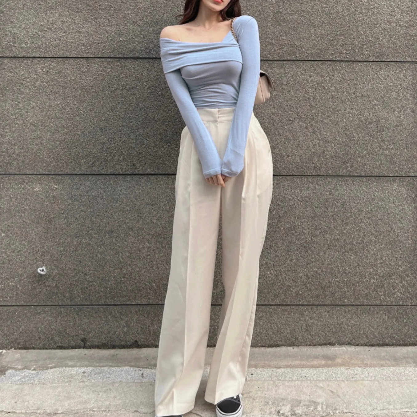 Seoul Style Overlapping Off Shoulder Top