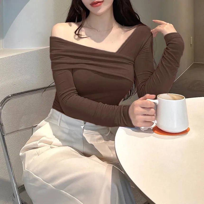 Seoul Style Overlapping Off Shoulder Top
