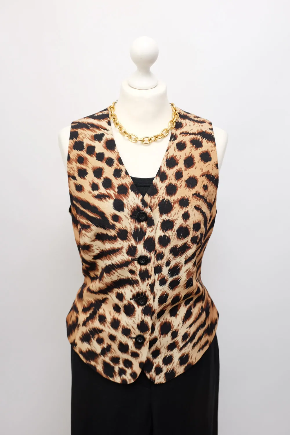 SILK VINTAGE LAUREL ANIMAL PRINT VEST