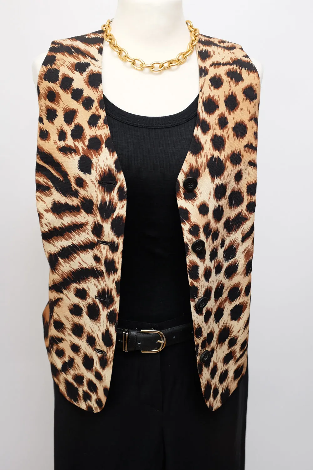 SILK VINTAGE LAUREL ANIMAL PRINT VEST