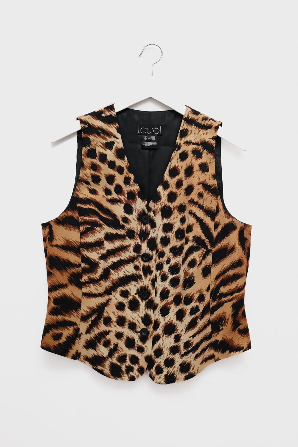 SILK VINTAGE LAUREL ANIMAL PRINT VEST