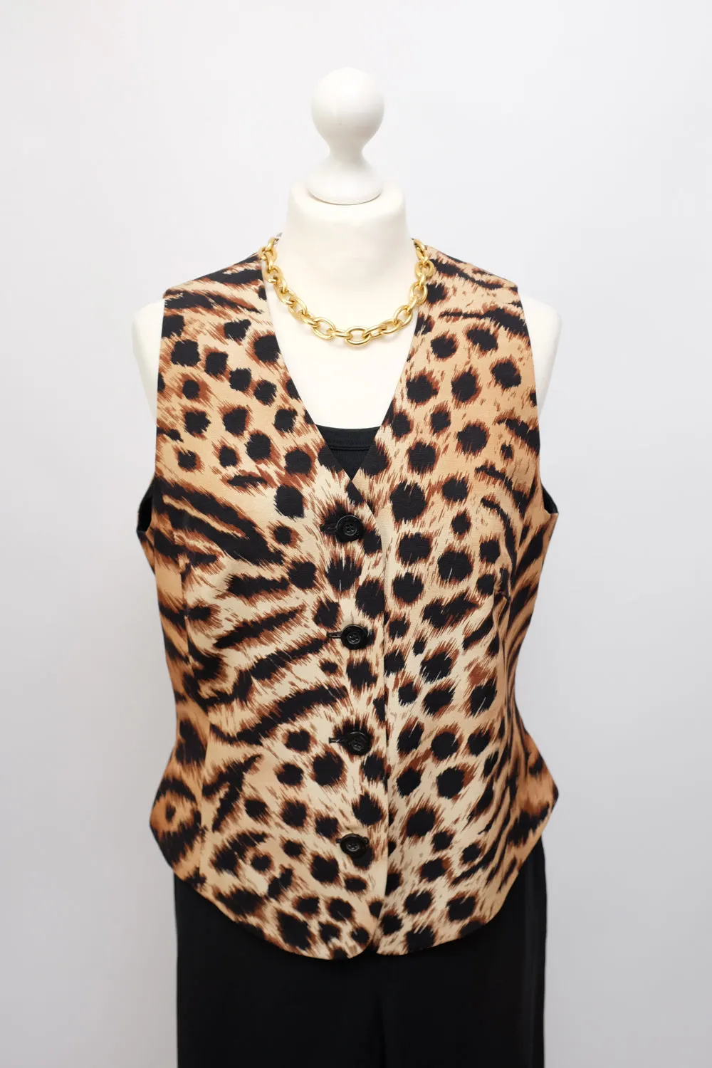 SILK VINTAGE LAUREL ANIMAL PRINT VEST