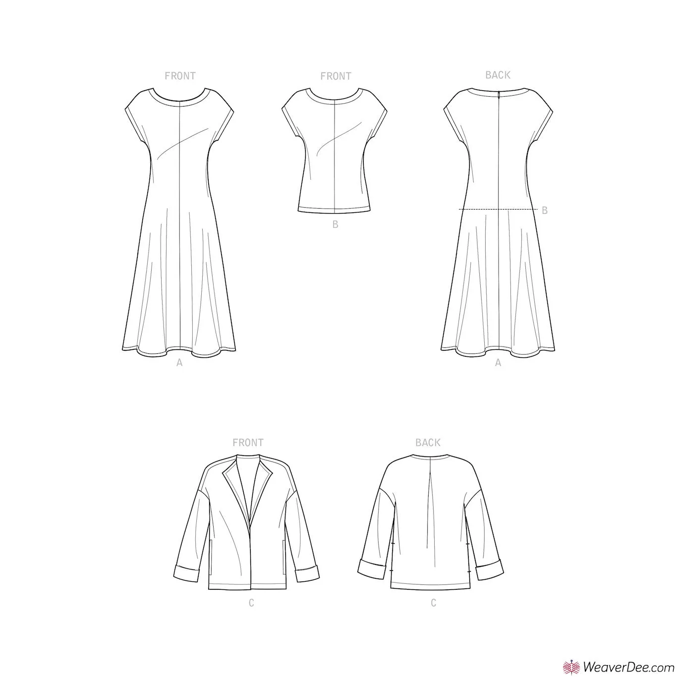 Simplicity Pattern S9263 Misses' Dress, Jacket & Top