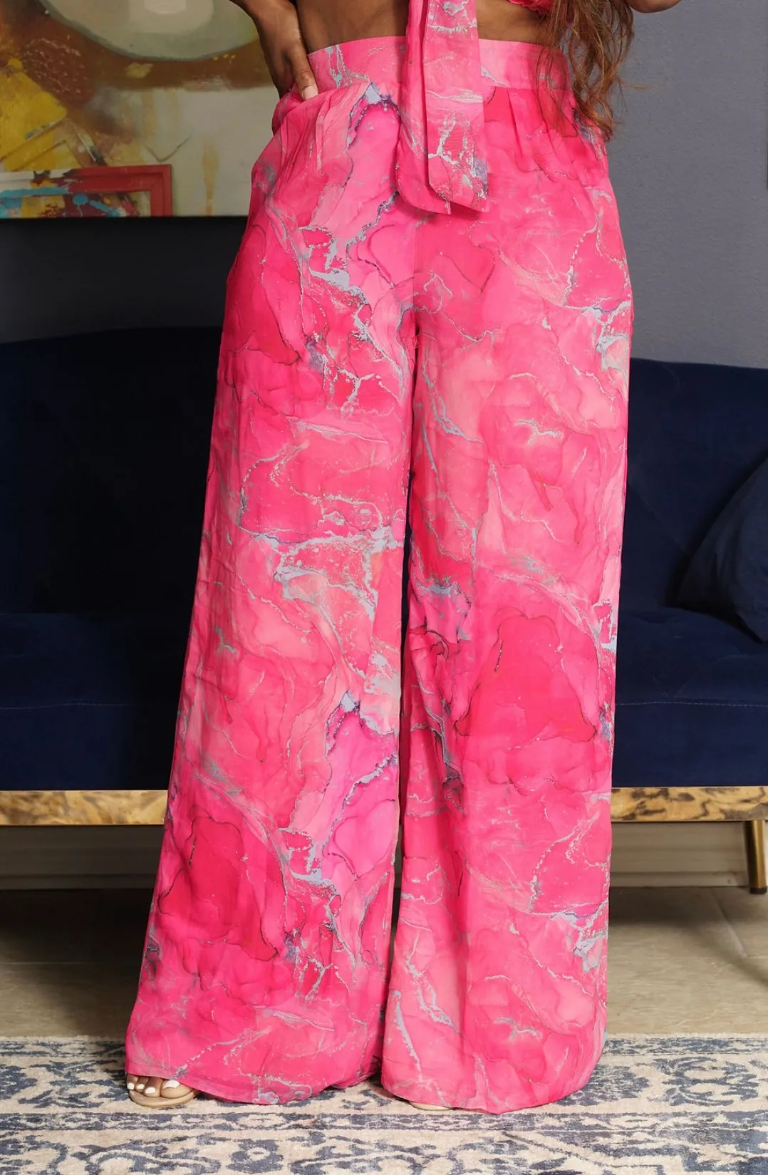 SPRING GLAZE PINK PANTS SET