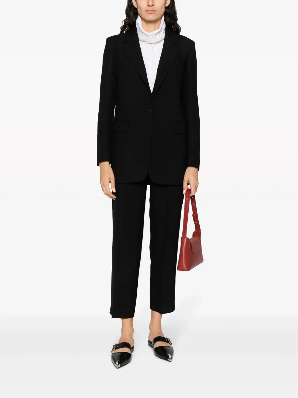 tapered-leg tailored trousers