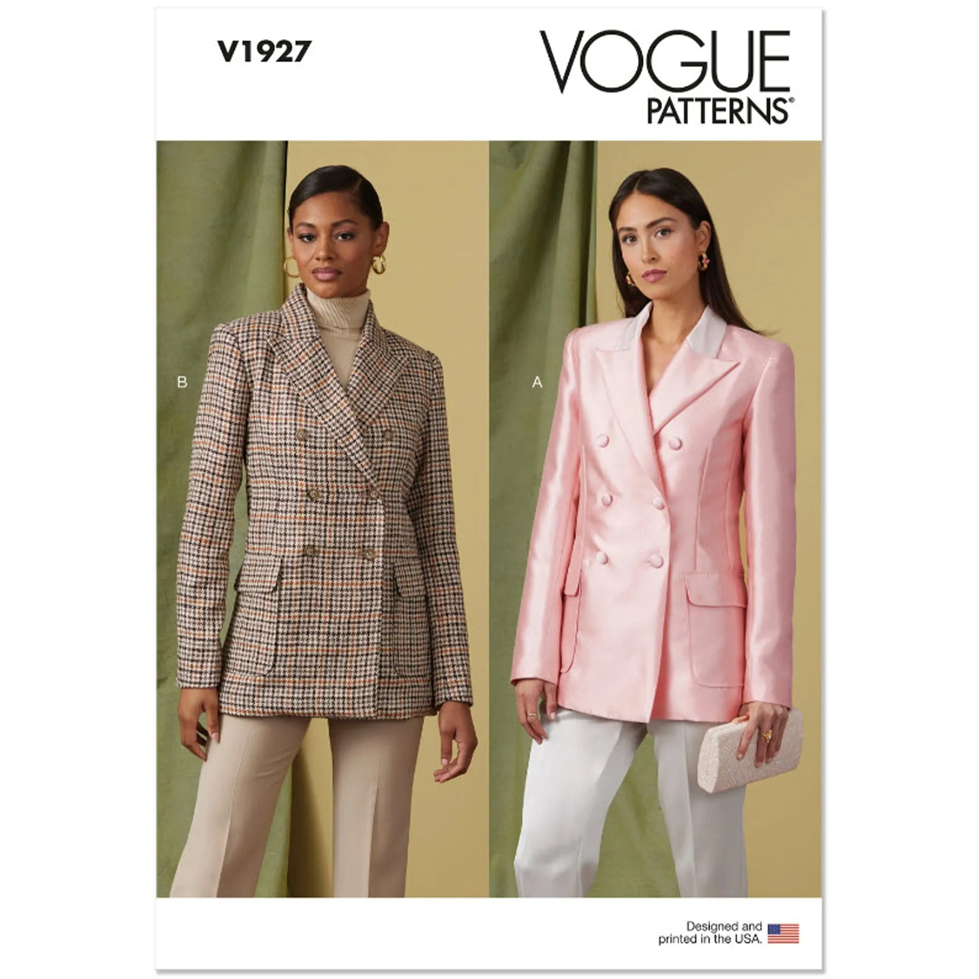 V1927 Misses' Double-Breasted Jacket