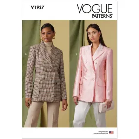 V1927 Misses' Double-Breasted Jacket