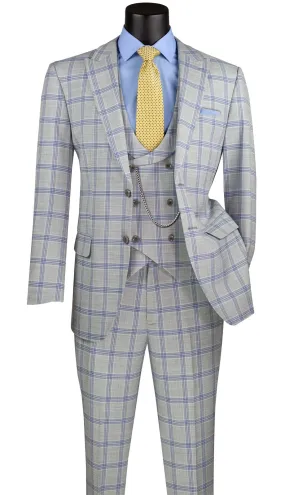 Vinci  MV2W-5-LTGRY Mens Suit