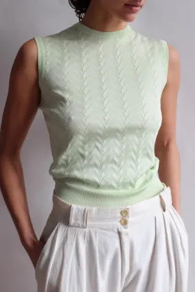 VINTAGE 1950 MINT CROCHET TOP