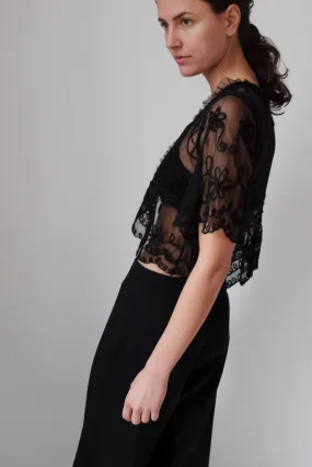 VINTAGE LUCID LACE CROP VEST TOP