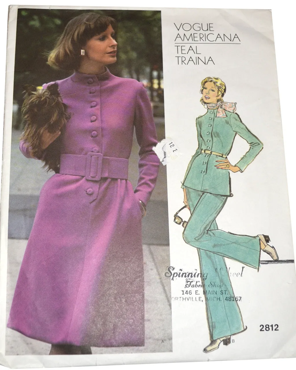 Vogue Americana 2812 Teal Traina Vintage Sewing Pattern 32.5 B