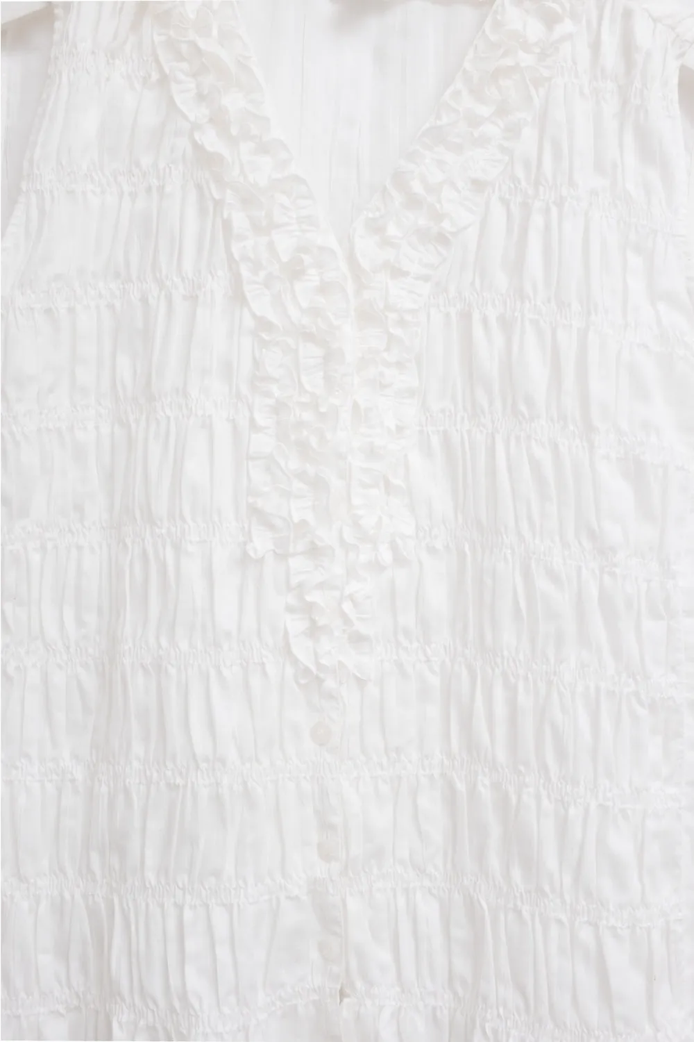 WHITE CRINKLED VEST TOP