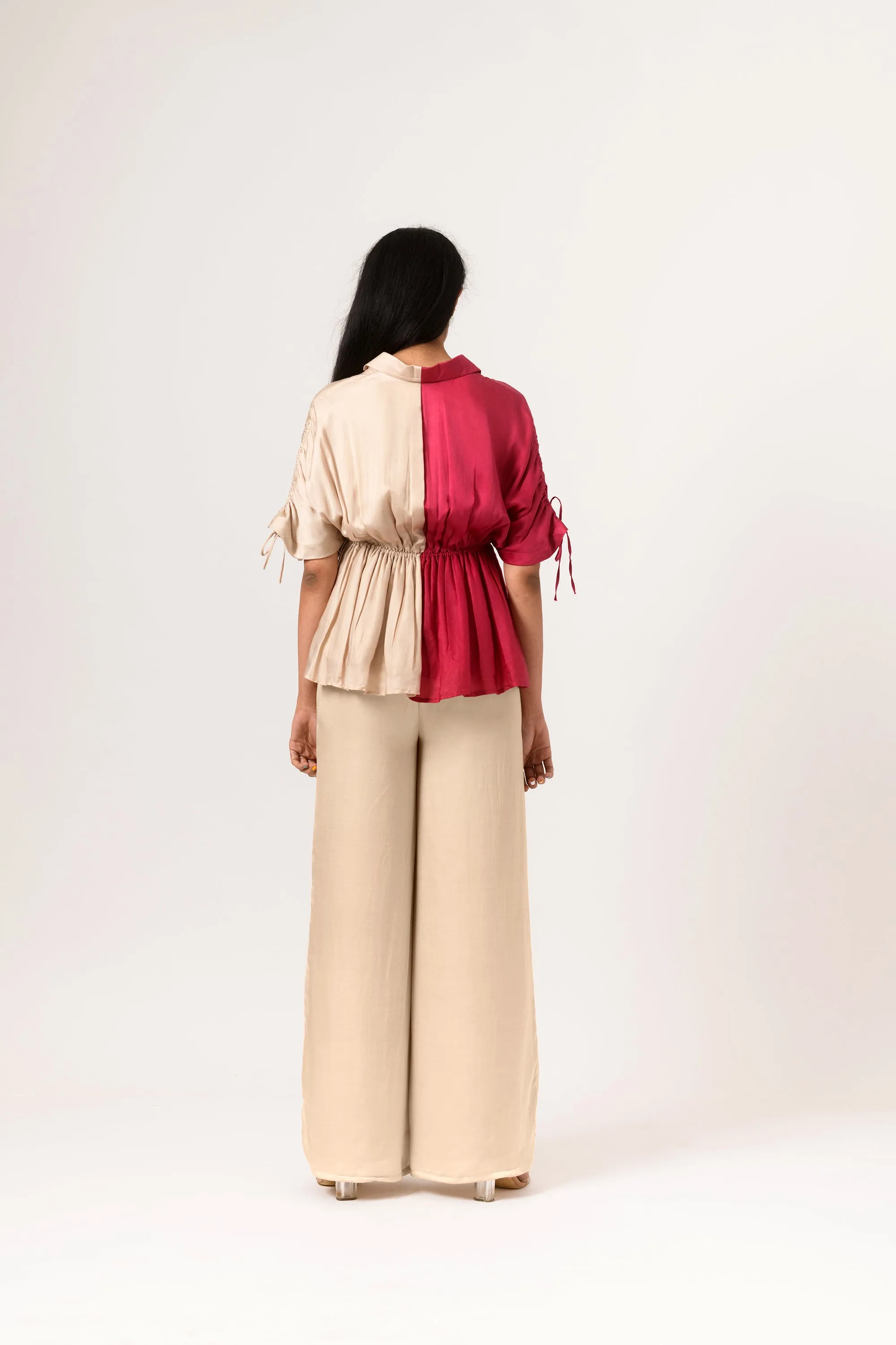 Wine Ecru Half Co-ord Set
