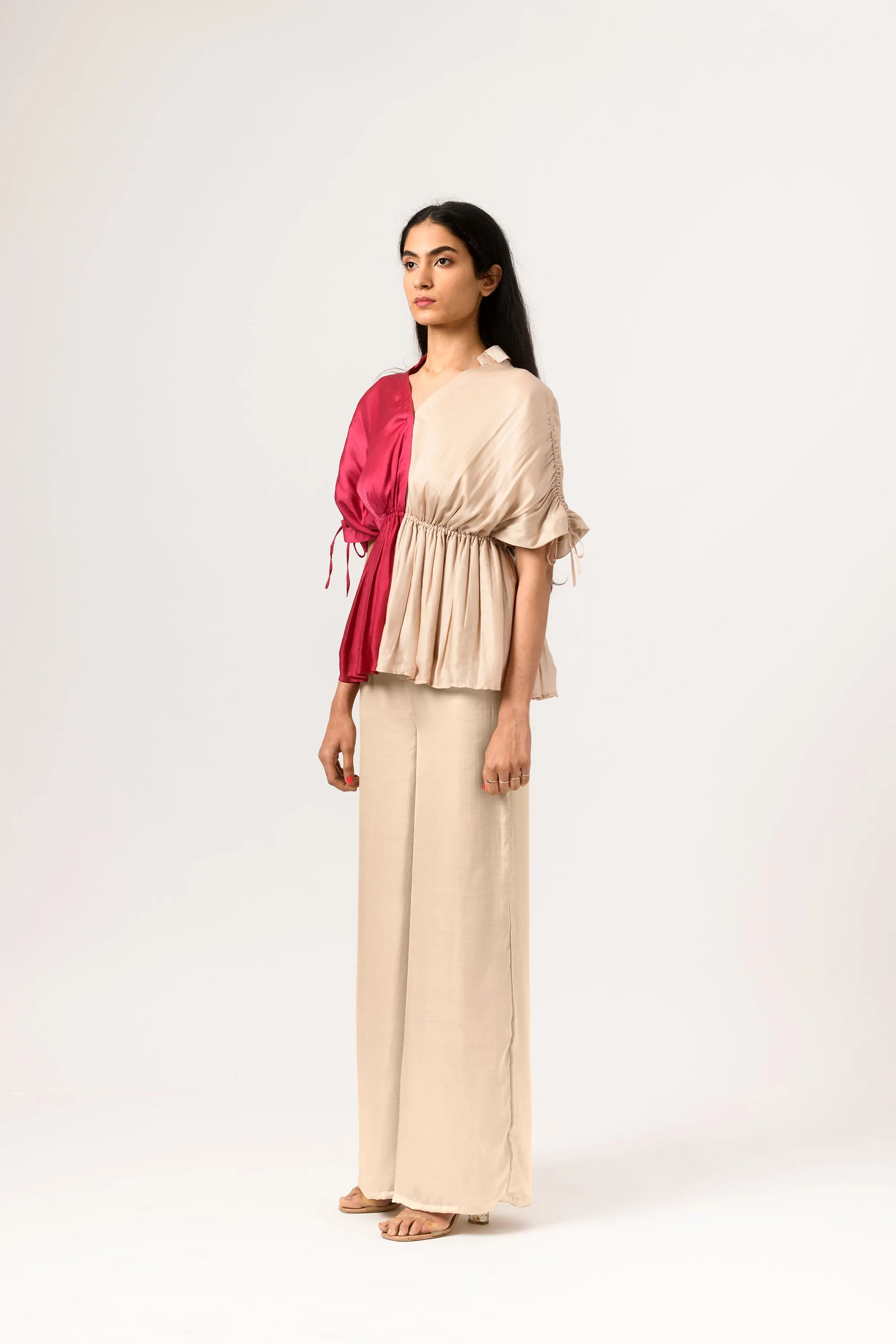 Wine Ecru Half Co-ord Set